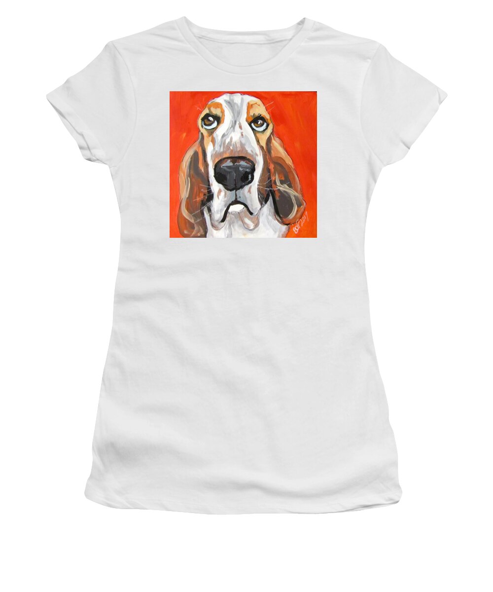 Dog Women's T-Shirt featuring the painting Toby by Barbara O'Toole