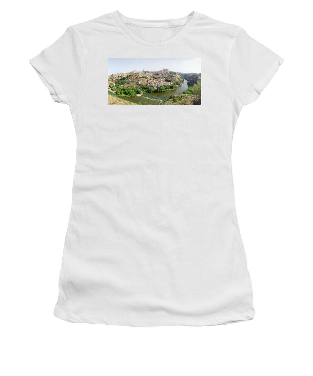 Toledo Women's T-Shirt featuring the photograph Toledo, Spain Panoramic view by Arik Baltinester