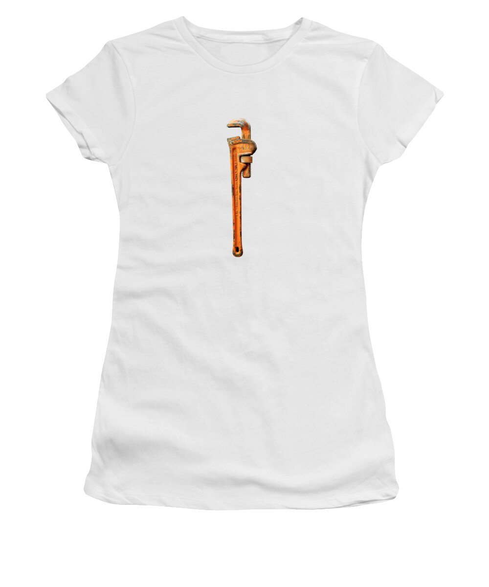 Antique Women's T-Shirt featuring the photograph Tools On Wood 60 on BW by YoPedro
