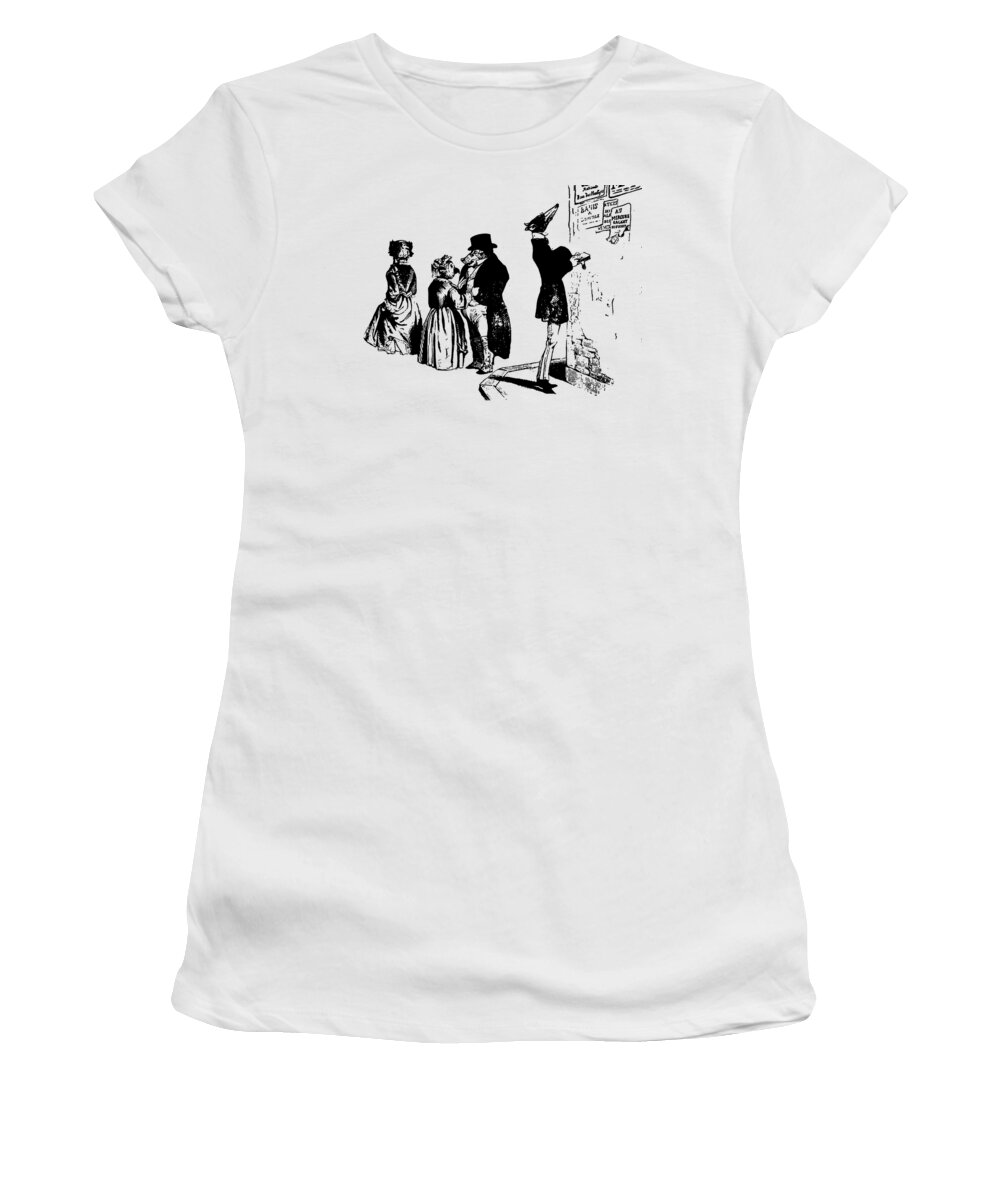 Grandville Women's T-Shirt featuring the digital art Town Square Grandville Transparent Background by Barbara St Jean