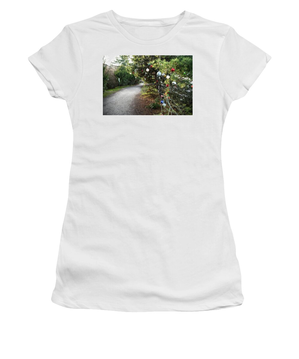 Trail Decorations Women's T-Shirt featuring the photograph Trail Decorations by Tom Cochran
