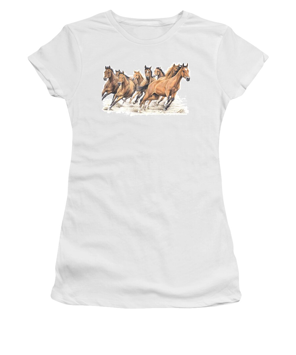 Horses Women's T-Shirt featuring the drawing Trakehner by Nicole Zeug