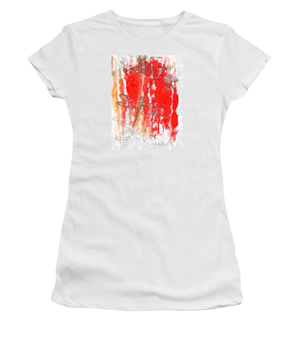 Dragonfly Women's T-Shirt featuring the painting Transforming 2 by Heather Hennick