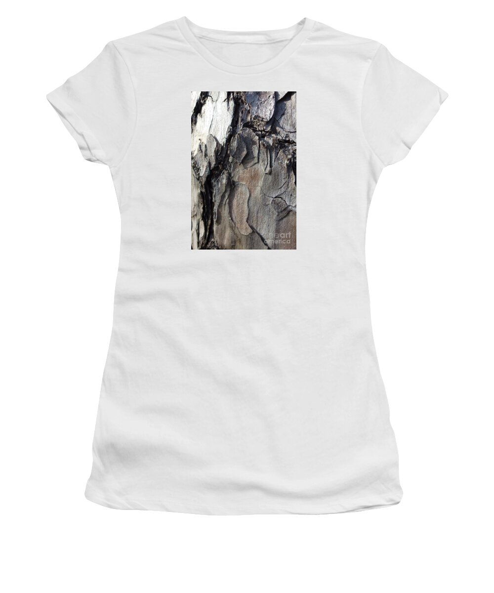 Abstract Women's T-Shirt featuring the photograph Tree Bark 5 by Jean Bernard Roussilhe