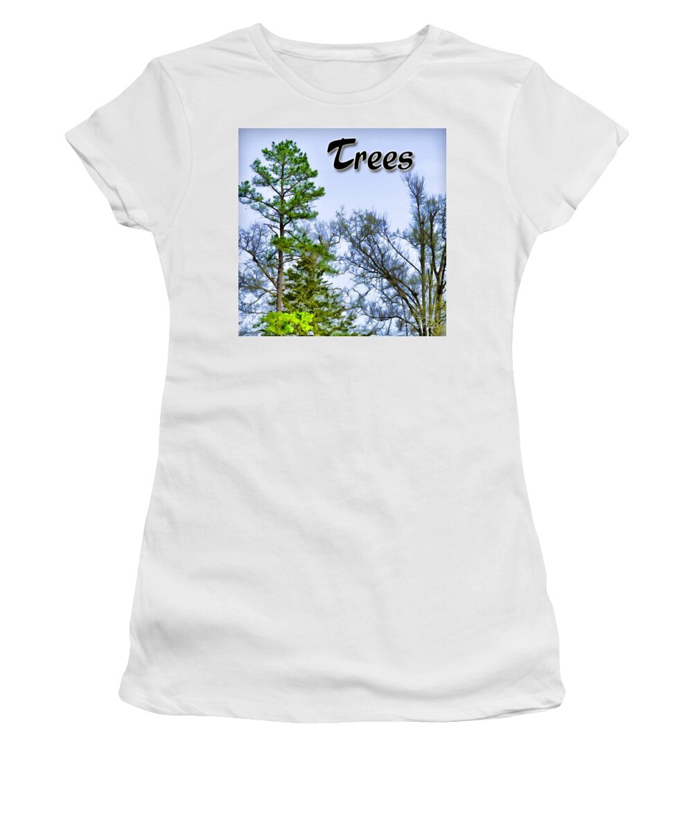  Women's T-Shirt featuring the photograph Trees LOGO by Debbie Portwood
