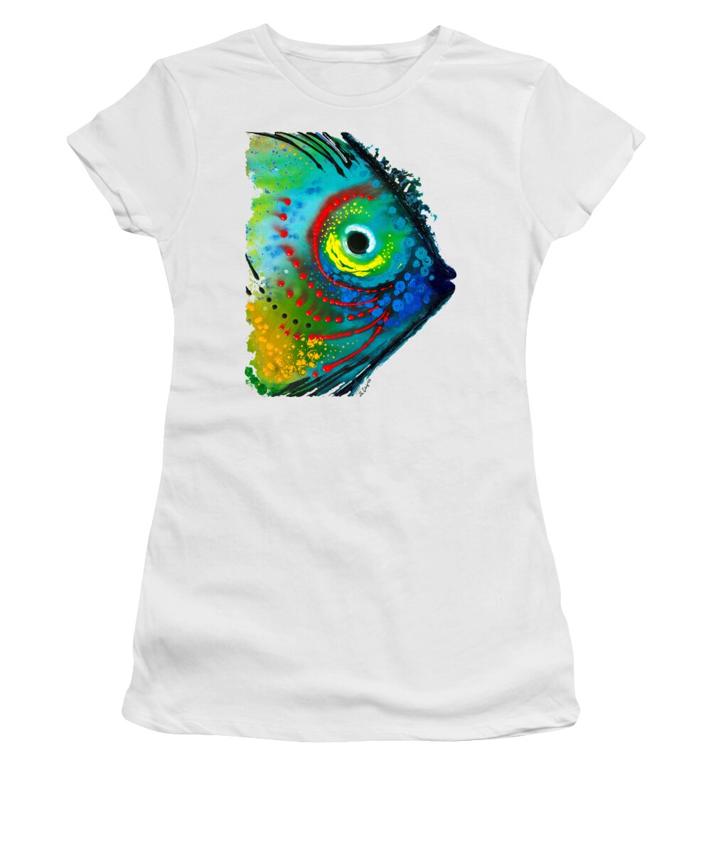 Fish Women's T-Shirt featuring the painting Tropical Fish - Art by Sharon Cummings by Sharon Cummings