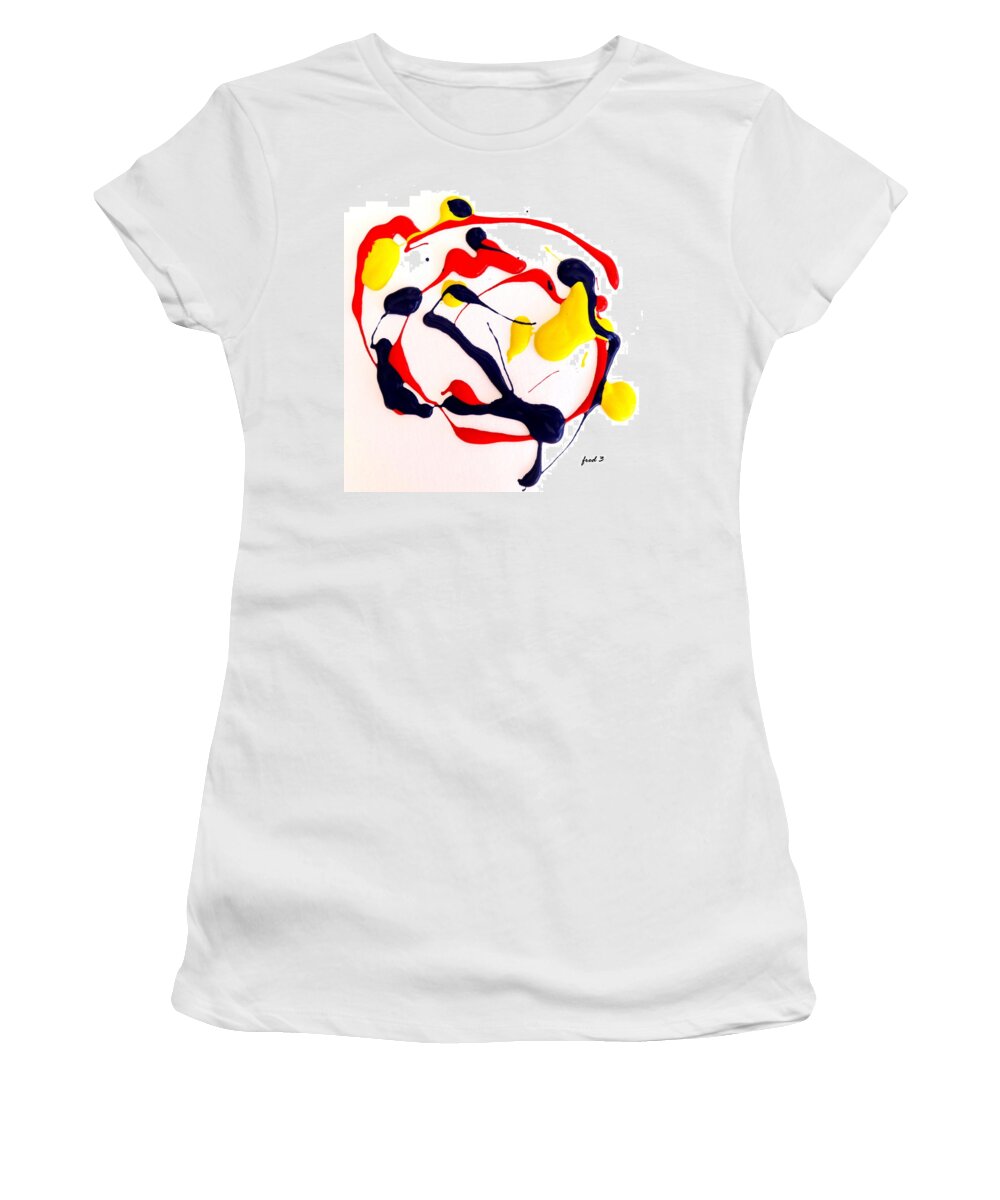Red Women's T-Shirt featuring the painting Tropical Fish by Fred Wilson