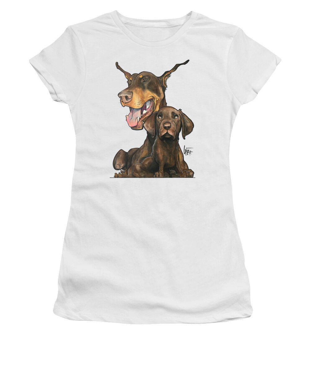 Trostle Women's T-Shirt featuring the drawing Trostle, 4014 by Canine Caricatures By John LaFree