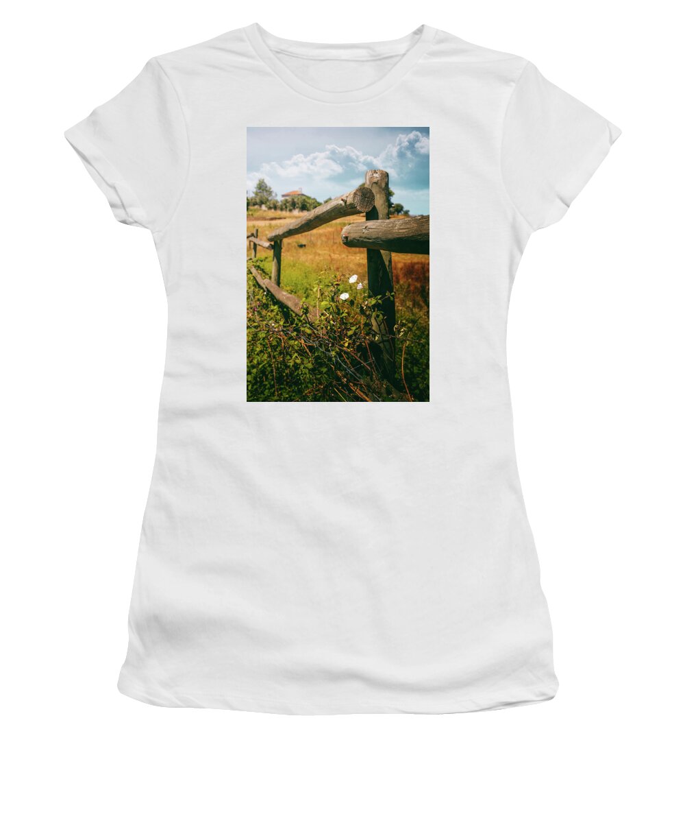 Fence Women's T-Shirt featuring the photograph Trunk Fence by Carlos Caetano