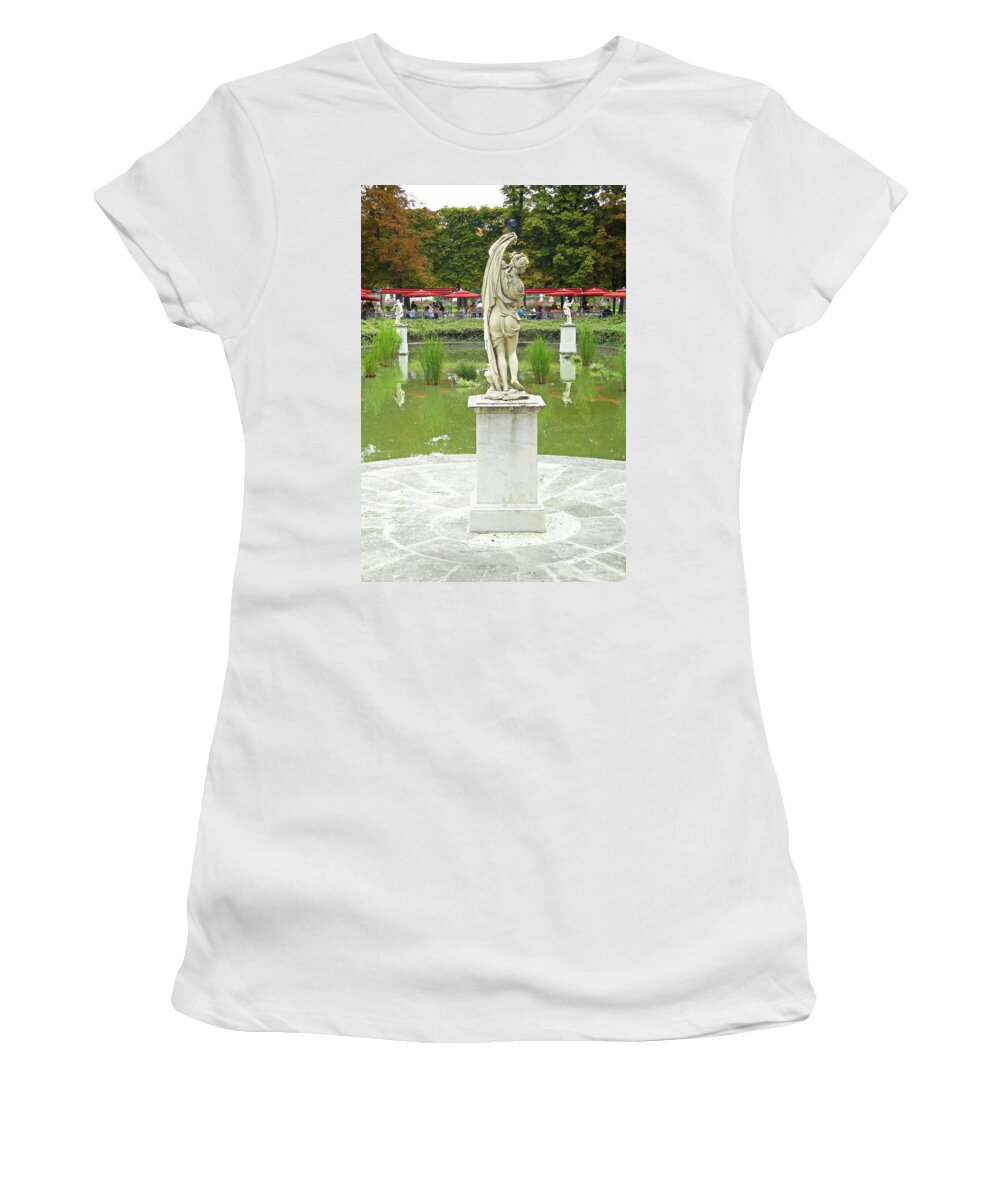 Tuileries Garden Women's T-Shirt featuring the photograph Tuileries Trollop by Robert Meyers-Lussier
