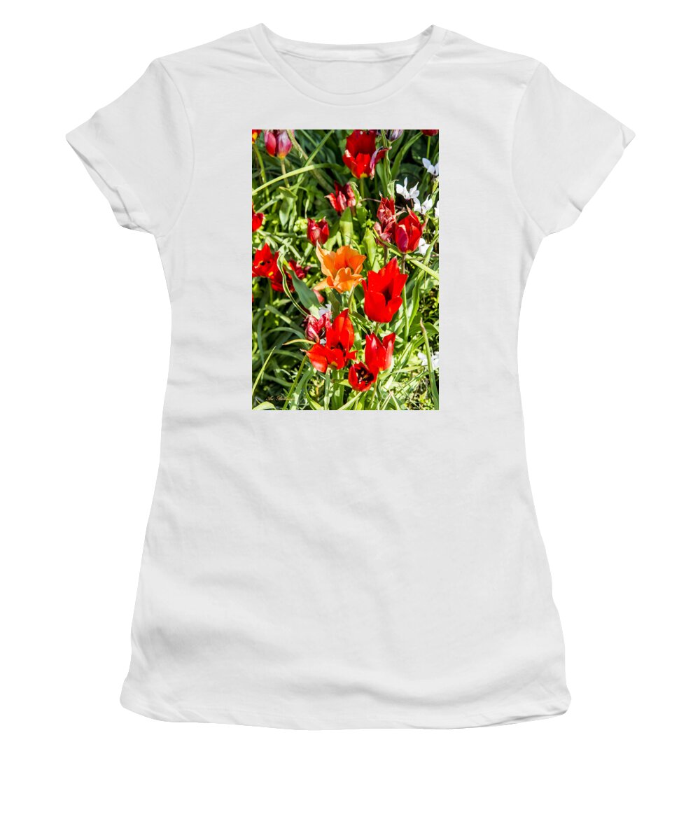Spring Women's T-Shirt featuring the photograph Tulip - The orange one 03 by Arik Baltinester