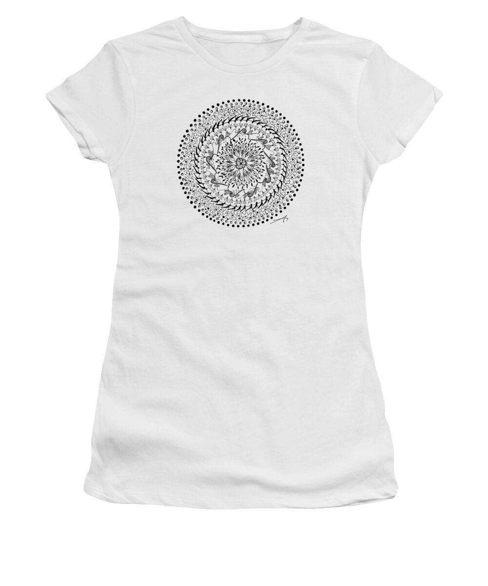 Drawing Women's T-Shirt featuring the drawing Turning Point by Ana V Ramirez