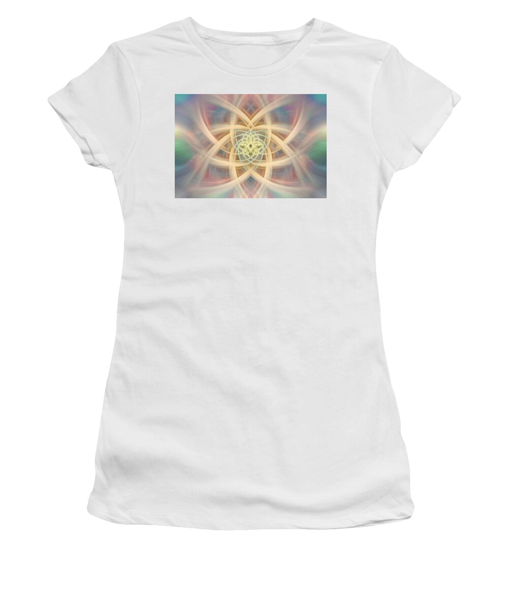 Twirl Sunshine 101 Women's T-Shirt featuring the digital art Twirl Sunshine 101 by Mary Almond