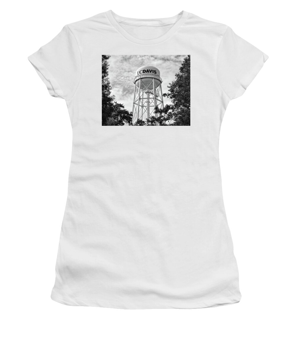 Water Tower Women's T-Shirt featuring the photograph UC Davis water tower by Alessandra RC