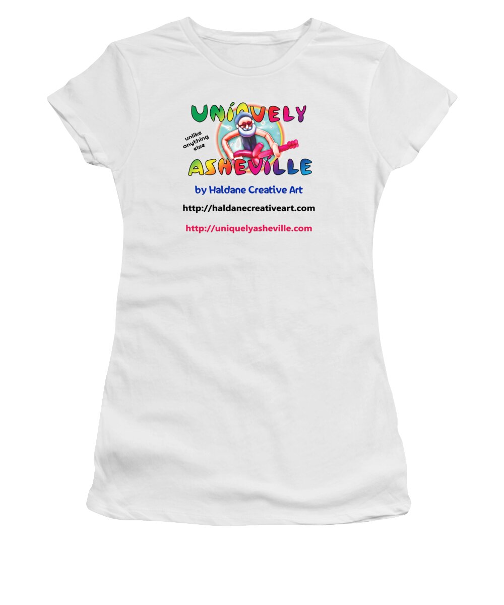 Uniquely Asheville Women's T-Shirt featuring the digital art Uniquely Asheville square by John Haldane