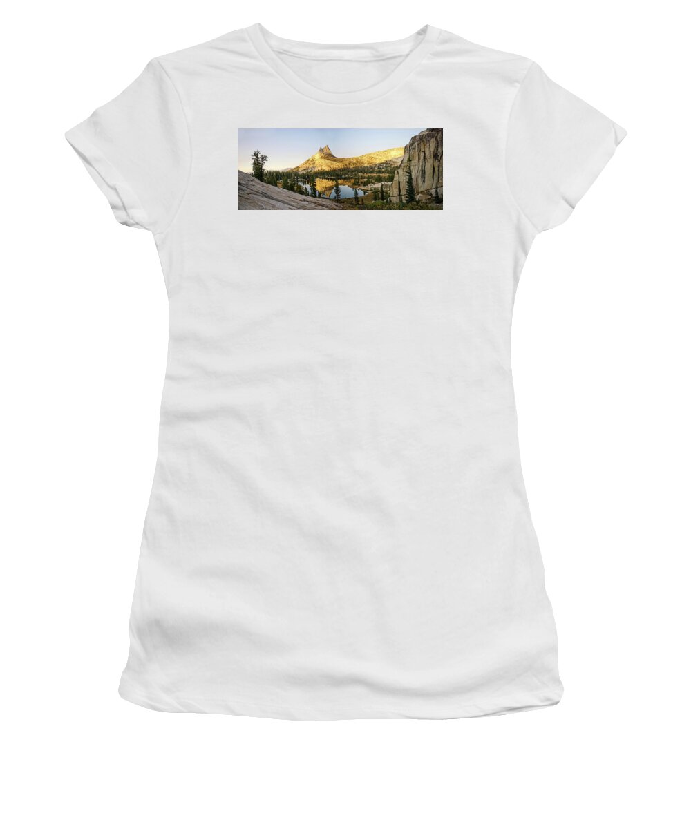 Cathedral Lake Women's T-Shirt featuring the photograph Upper Cathedral by Angie Schutt