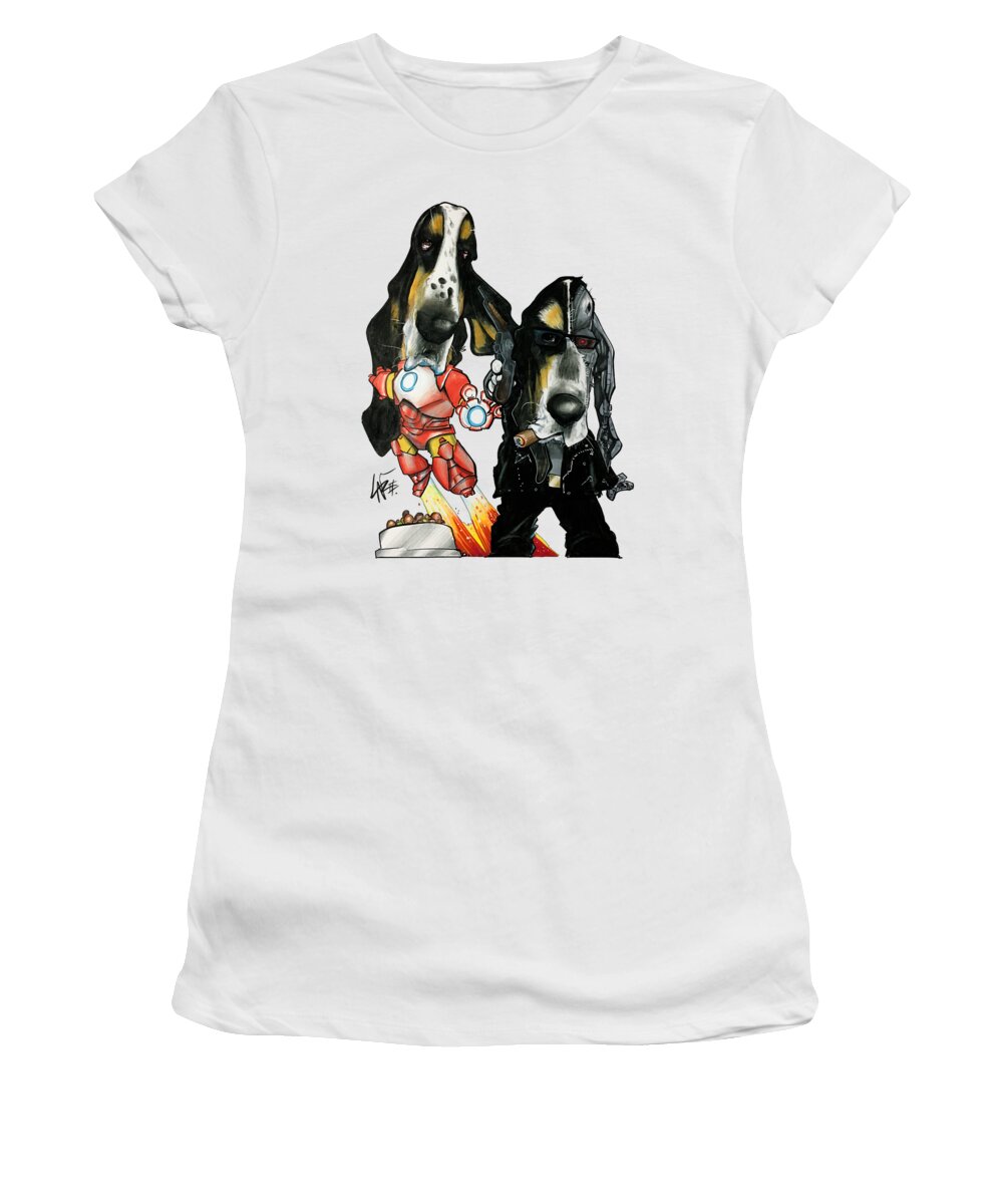 Pet Portrait Women's T-Shirt featuring the drawing Urban 3404 by Canine Caricatures By John LaFree