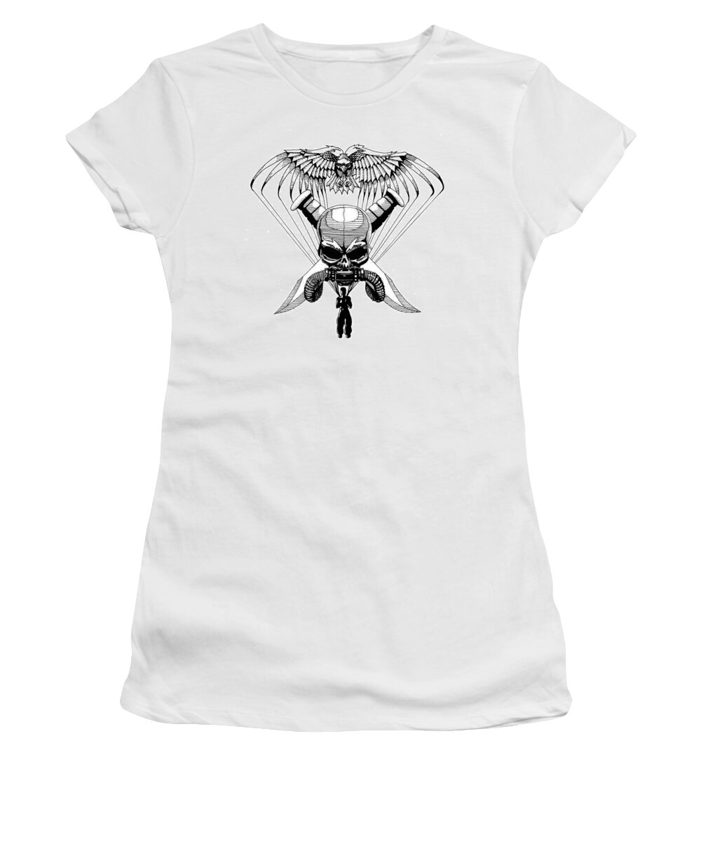 Bald Eagle Women's T-Shirt featuring the drawing US Marine Corp Recon by Scarlett Royale