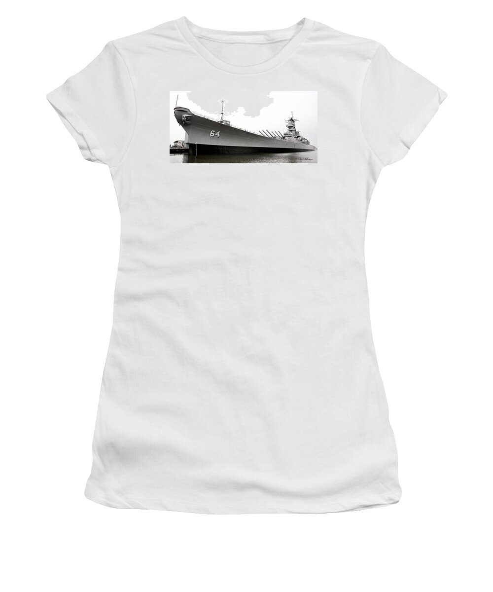 Ship Women's T-Shirt featuring the photograph USS Wisconsin - Port-Side by Christopher Holmes