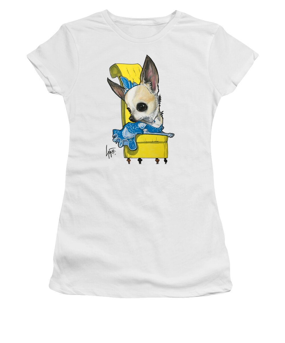 Chihuahua Women's T-Shirt featuring the drawing Vasquez 19-1008 by Canine Caricatures By John LaFree