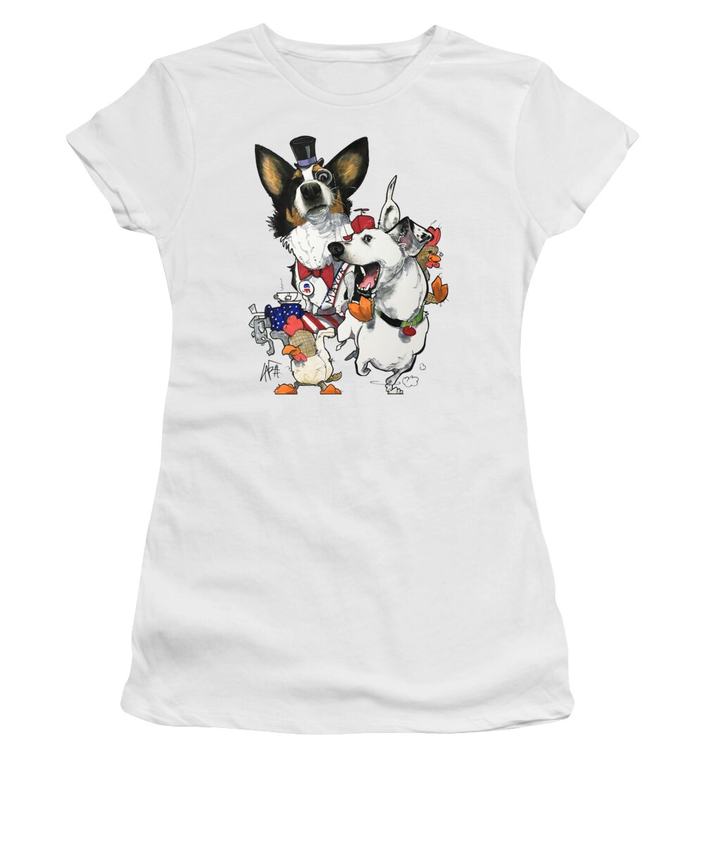 Veal Women's T-Shirt featuring the drawing Veal 19-1022 by Canine Caricatures By John LaFree