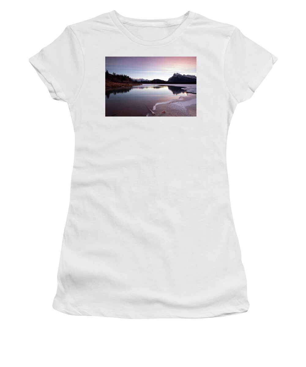 Landscape Women's T-Shirt featuring the photograph Vermillion Ice Break by Celine Pollard