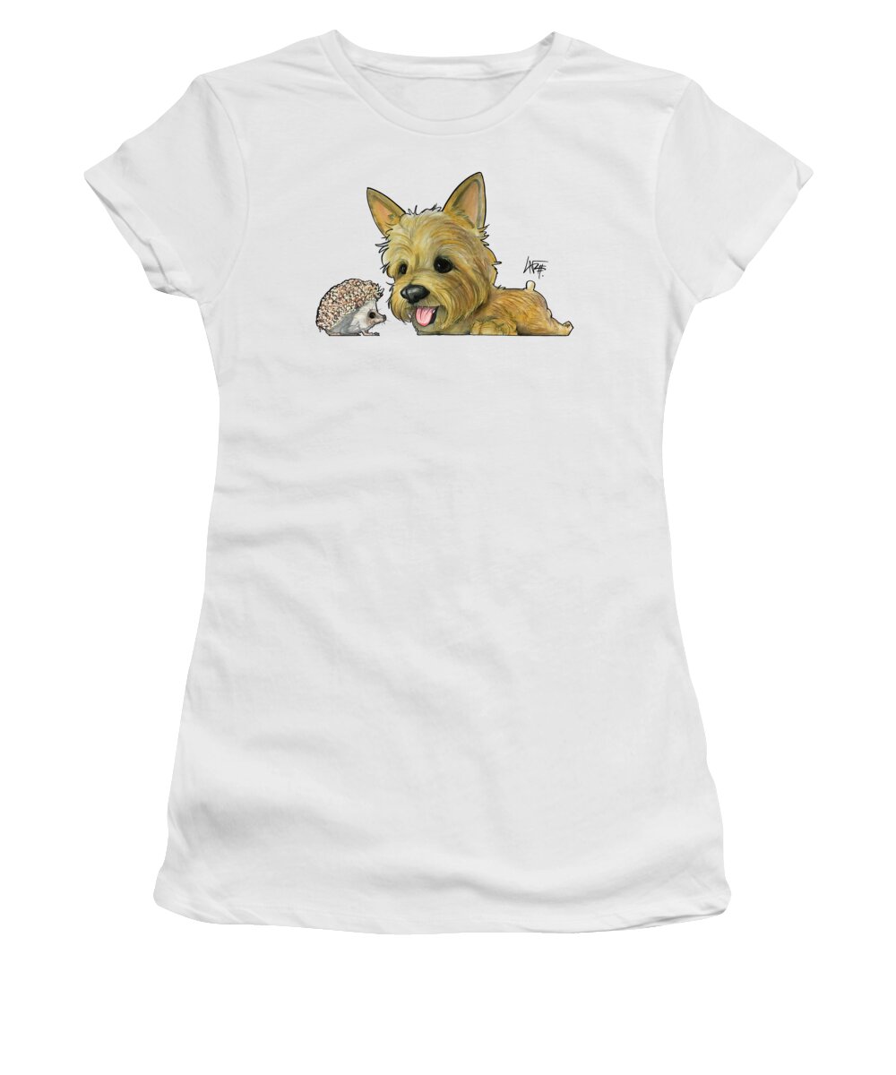Pet Portrait Women's T-Shirt featuring the drawing Vicklund 3342 by Canine Caricatures By John LaFree