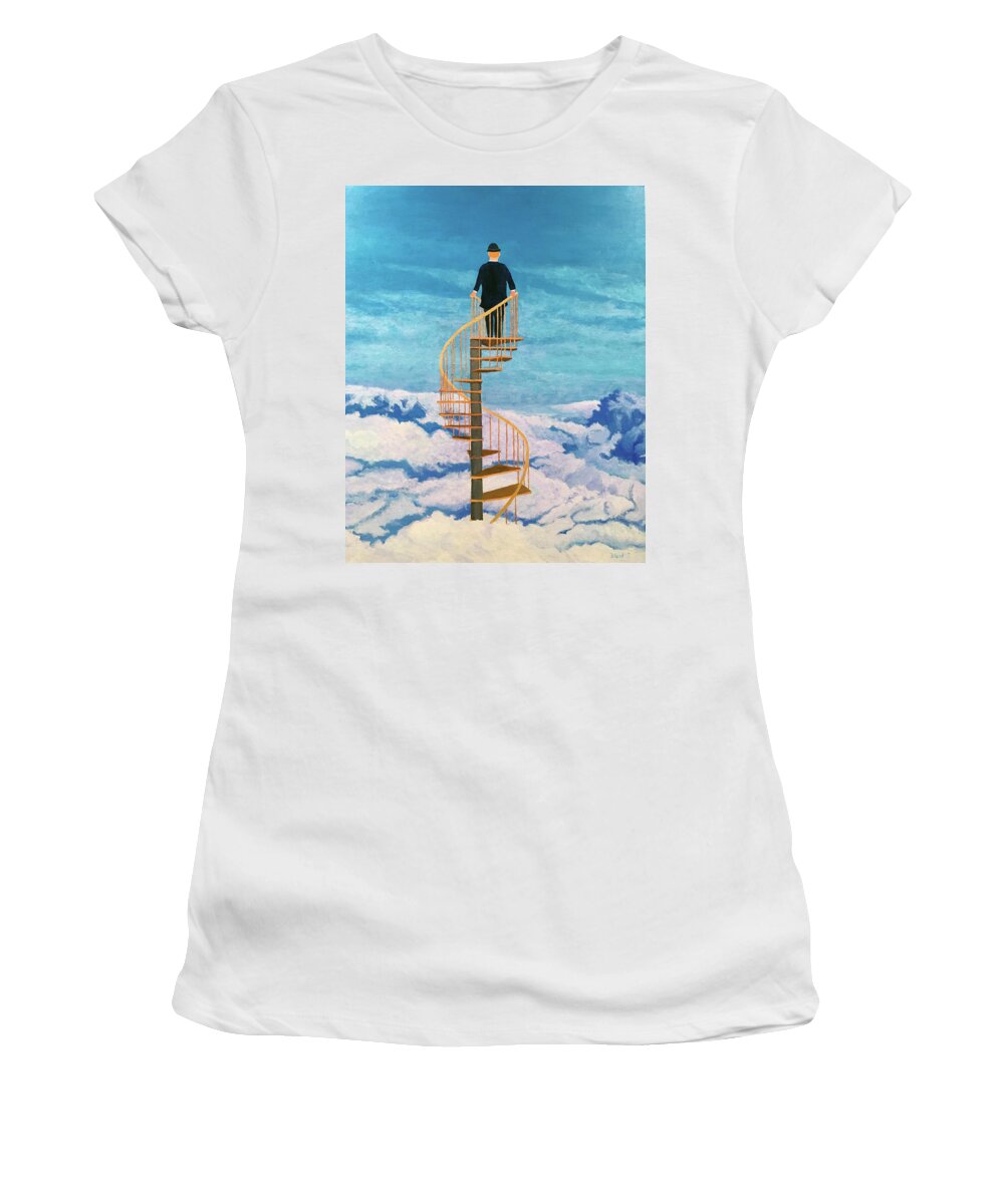 View Women's T-Shirt featuring the painting View from Above by Thomas Blood