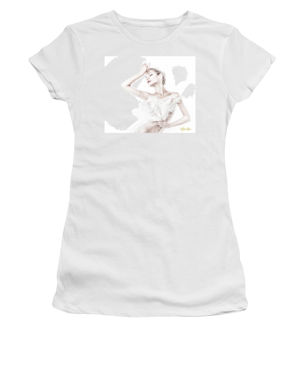 Models Women's T-Shirt featuring the photograph VikTory in White - Feathered by Rikk Flohr