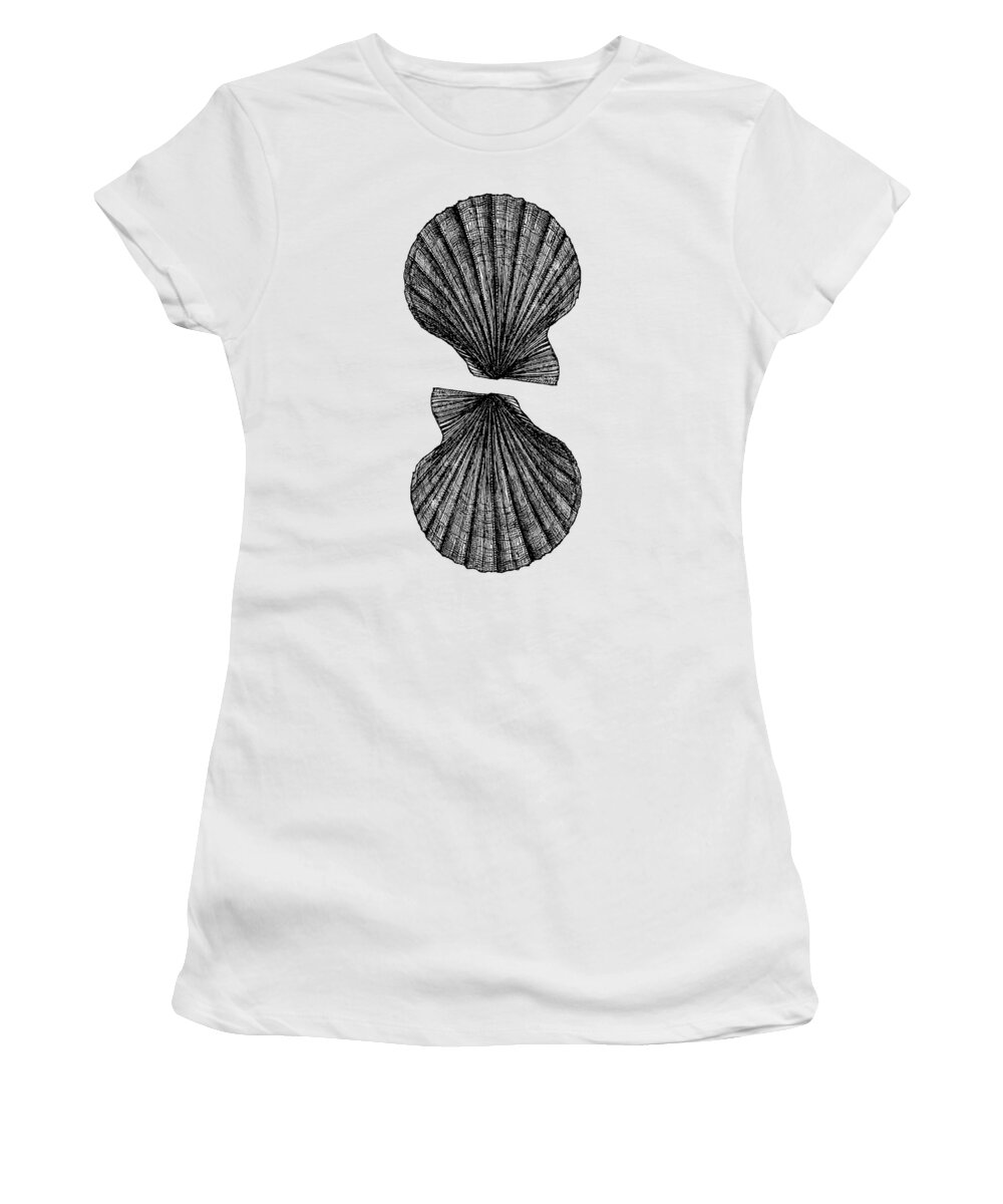 Vintage Women's T-Shirt featuring the photograph Vintage Scallop Shells by Edward Fielding