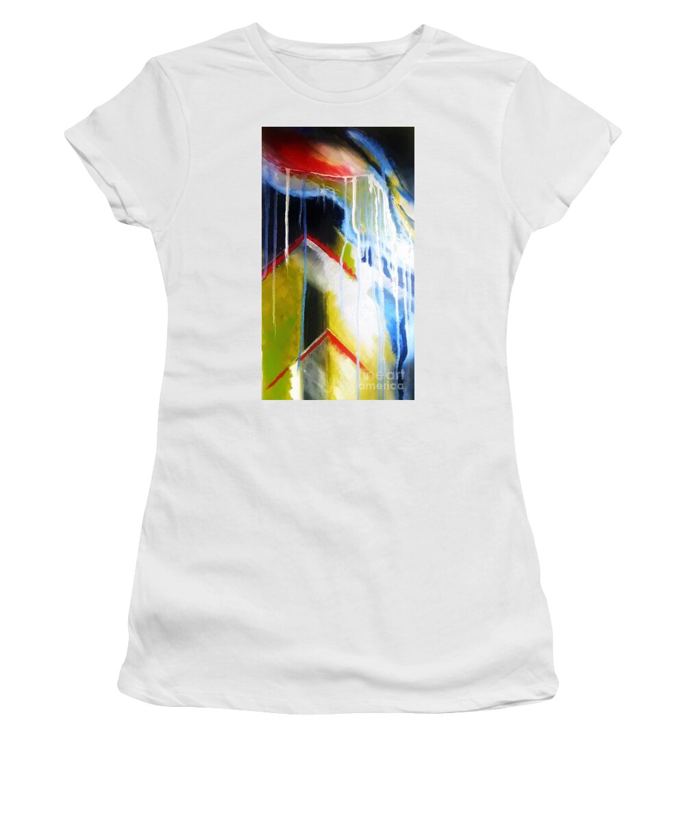 Abstract Women's T-Shirt featuring the painting Vivid Compexity by Tracey Lee Cassin