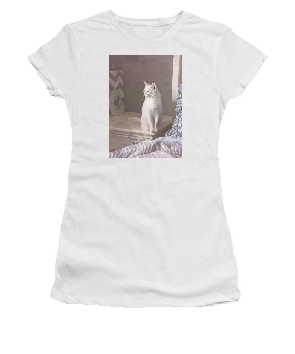 Festblues Women's T-Shirt featuring the photograph Waiting for You... by Nina Stavlund