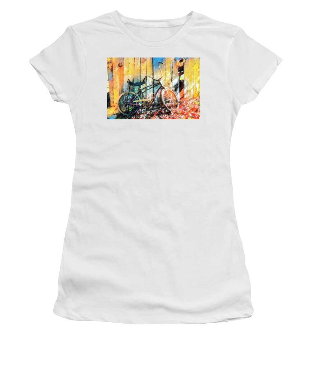 1960 Women's T-Shirt featuring the photograph Waiting to Take a Ride by Debra and Dave Vanderlaan