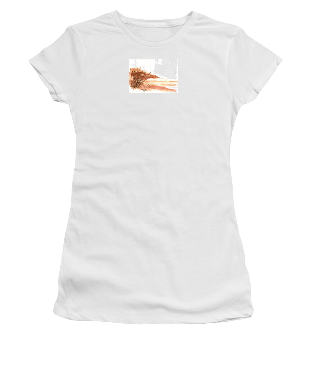 Ink Women's T-Shirt featuring the painting Watching birds by Karina Plachetka