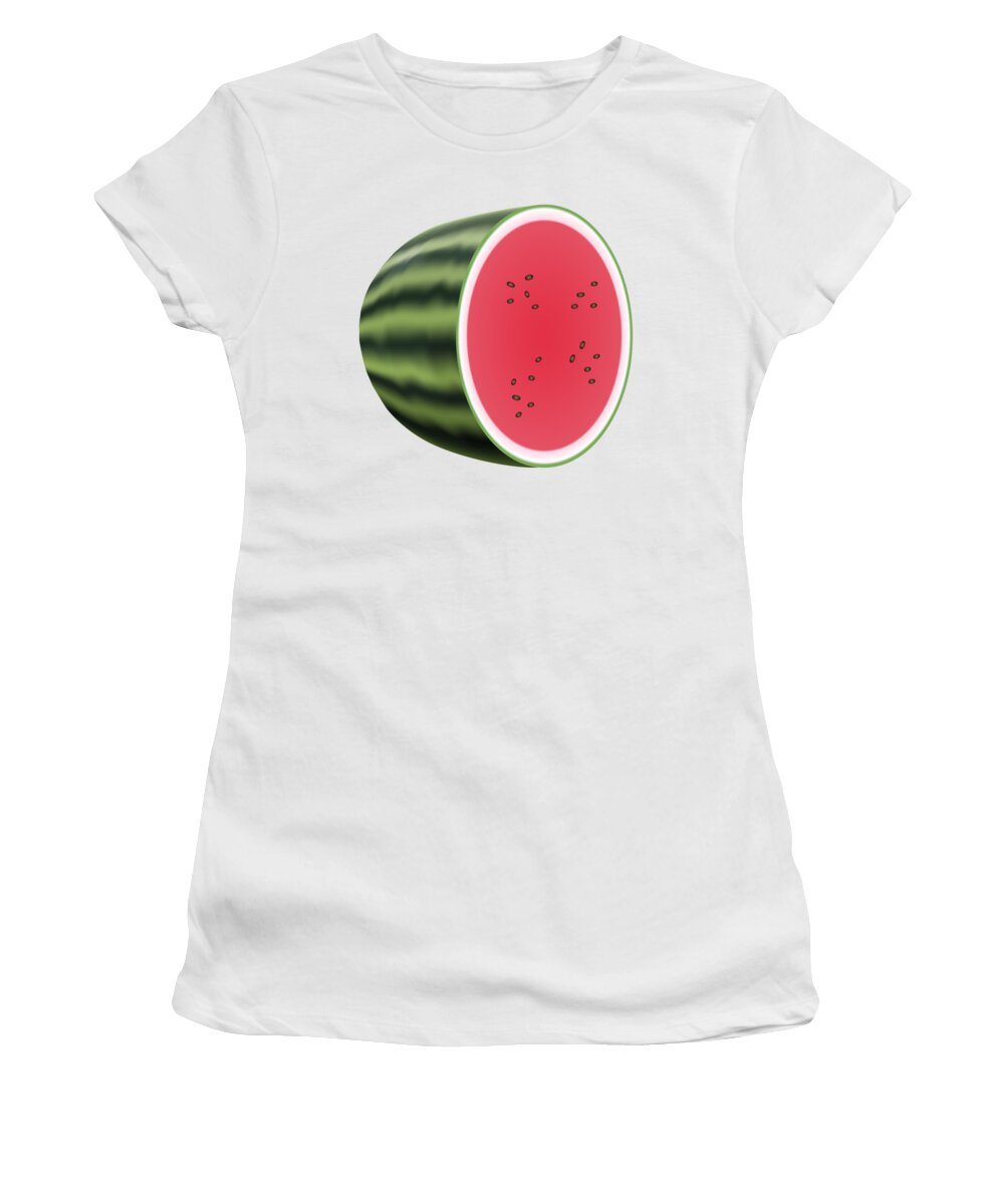 3d Women's T-Shirt featuring the digital art Water melon by Miroslav Nemecek