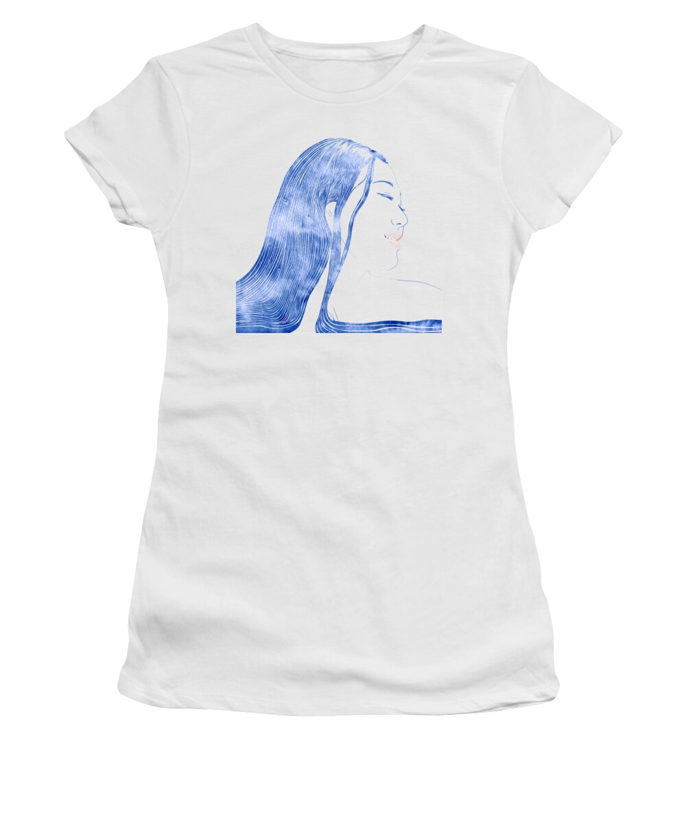 Beauty Women's T-Shirt featuring the mixed media Water Nymph X by Stevyn Llewellyn