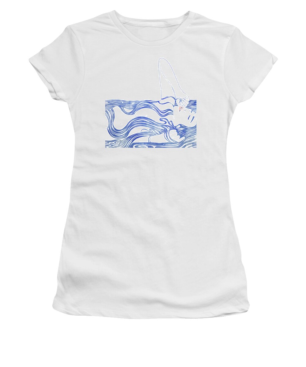 Beauty Women's T-Shirt featuring the mixed media Water Nymph XXXIV by Stevyn Llewellyn