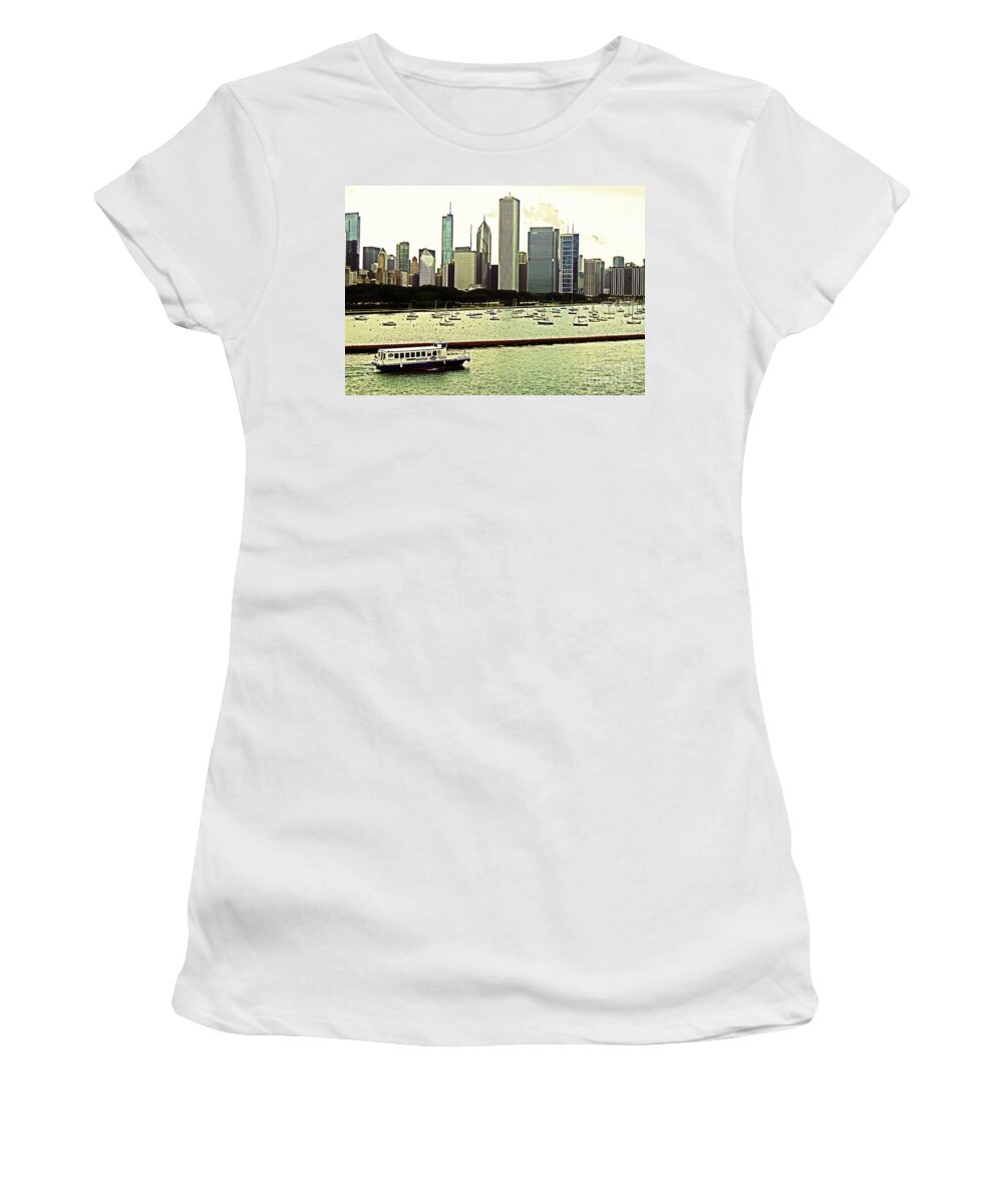 Water Women's T-Shirt featuring the photograph Water Taxi In Chicago by Lydia Holly