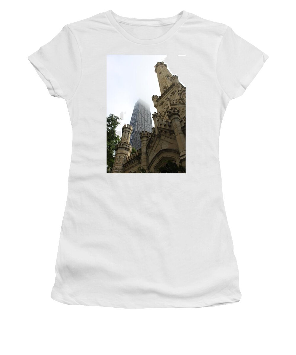 Chicago Women's T-Shirt featuring the photograph Water Tower and Hancock by Lauri Novak