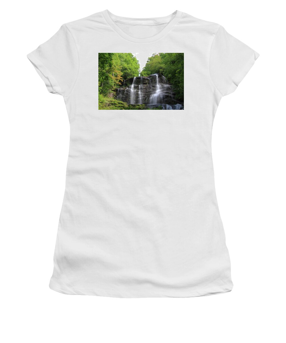 Waterfall Women's T-Shirt featuring the photograph Waterfall - Amicalola Falls, Georgia, USA by Richard Krebs