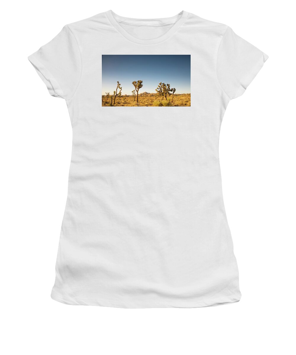 Joshua Tree National Park Women's T-Shirt featuring the photograph We love this sunset by Kunal Mehra