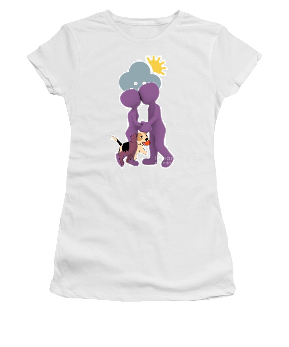 Stick Women's T-Shirt featuring the digital art We Stick Together by Kathy Tarochione