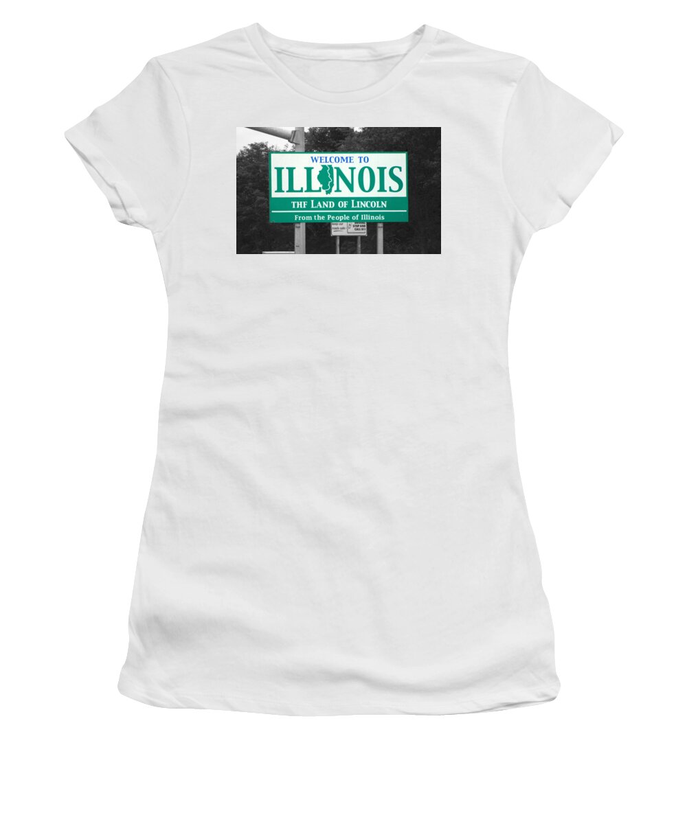 Welcome To Illinois Women's T-Shirt featuring the photograph Welcome to Illinois by Colleen Cornelius