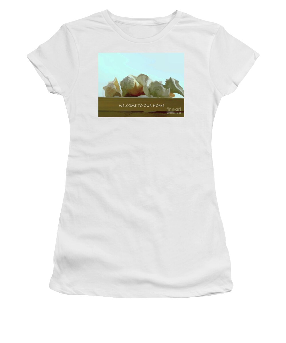 Sea Shells Women's T-Shirt featuring the photograph Welcome to Our Home by Roberta Byram