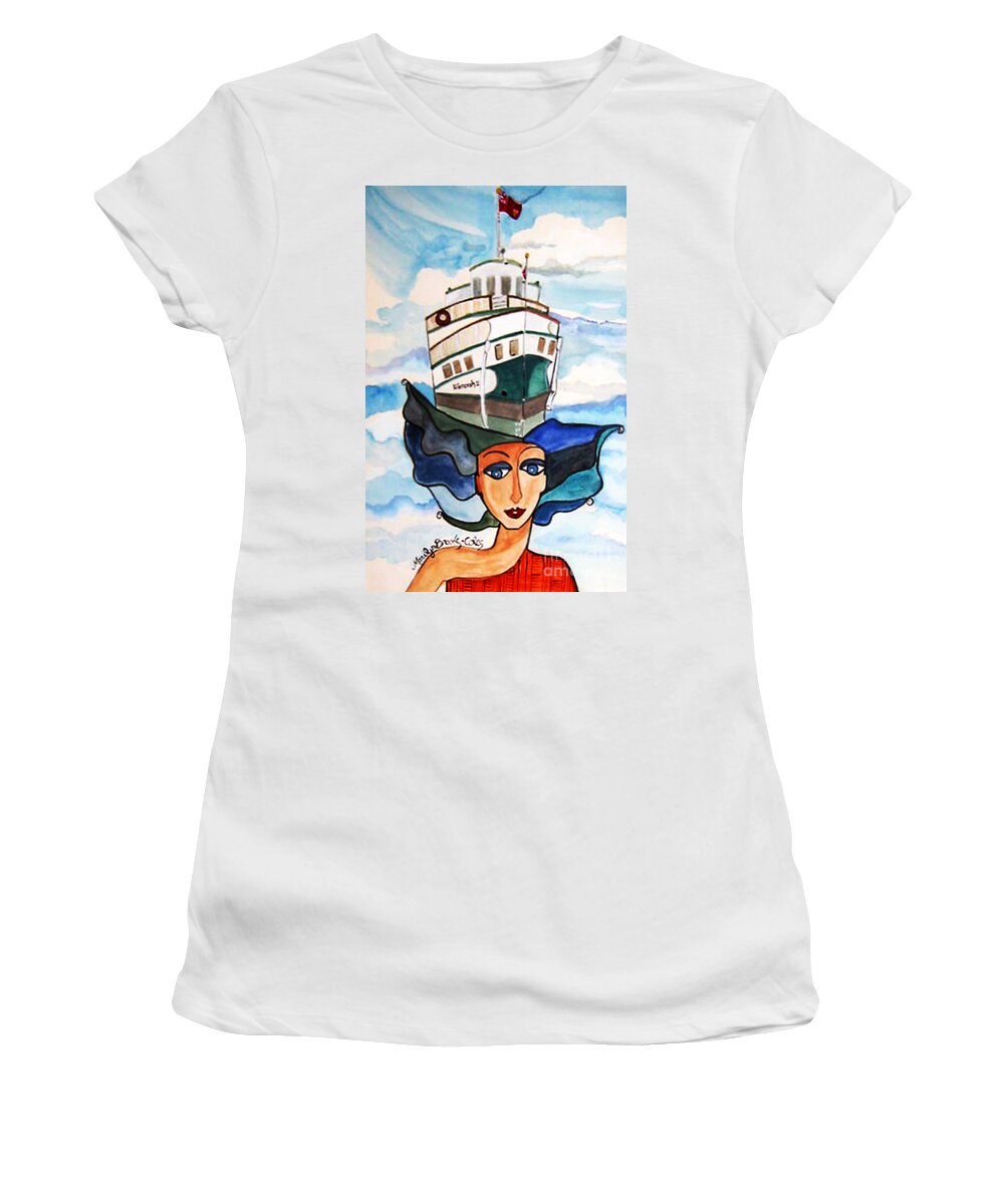 Boat Women's T-Shirt featuring the painting Wenonah 2 by Marilyn Brooks