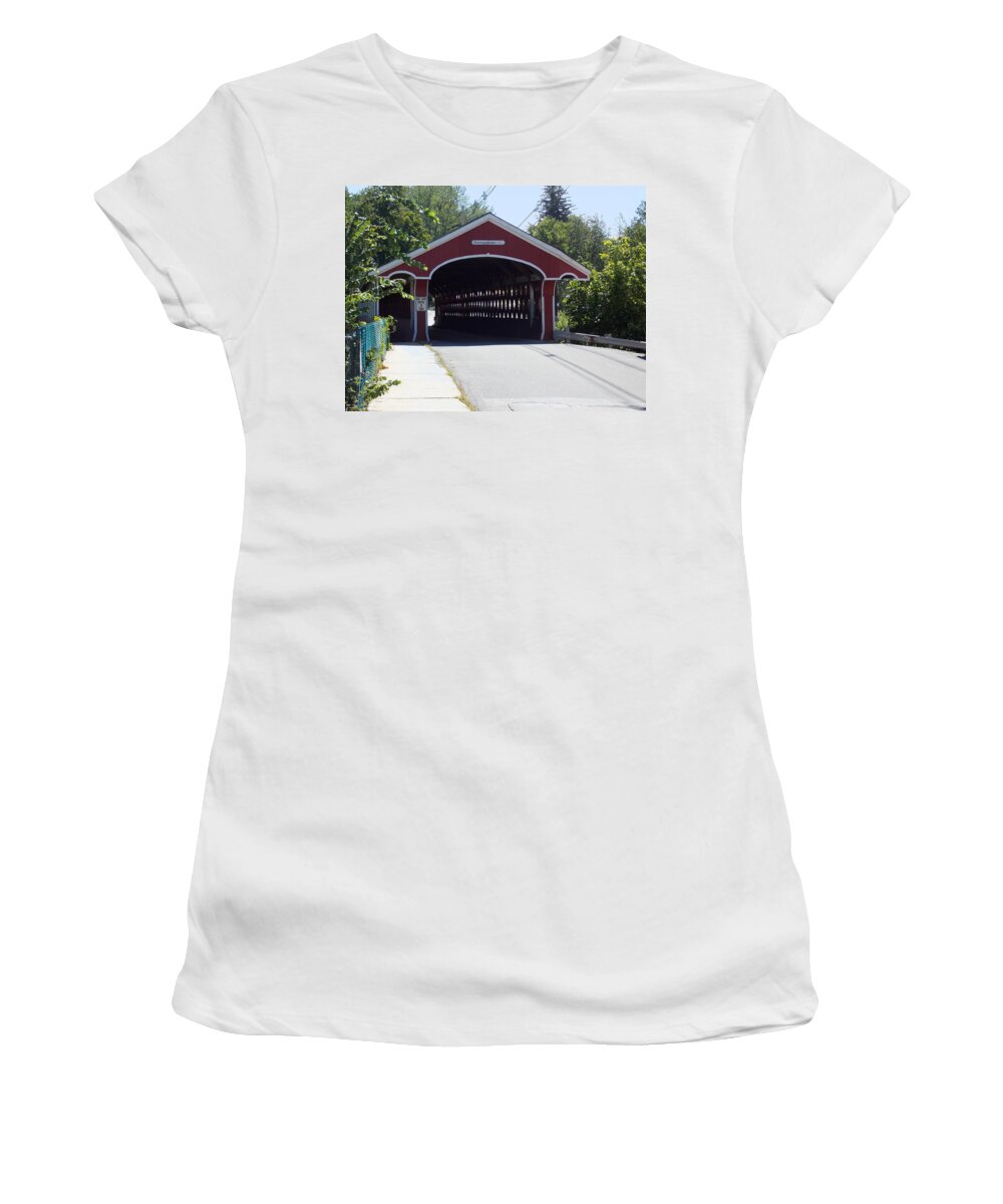 Swanzey Women's T-Shirt featuring the photograph West Swanzey Covered Bridge by Catherine Gagne