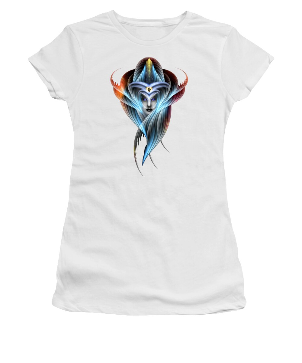 Arsencia Women's T-Shirt featuring the digital art What Dreams Are Made Of GeomatCLR Fractal Portrait by Xzendor7