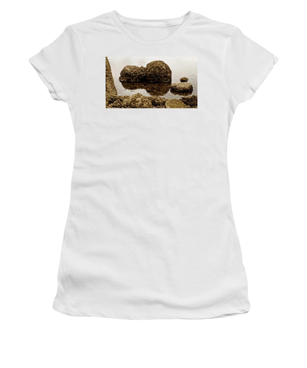 Tide Women's T-Shirt featuring the photograph When the tide is low. by Elena Perelman
