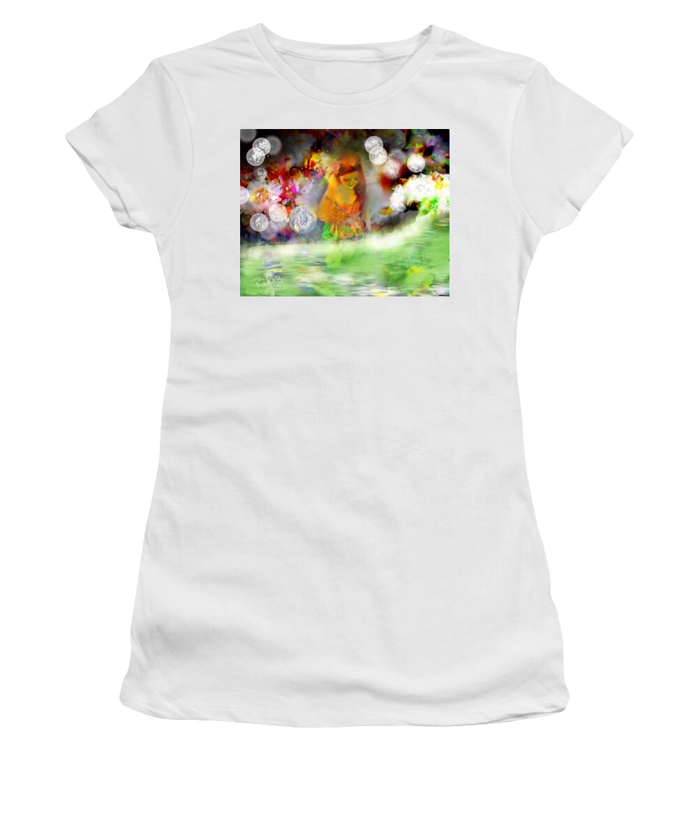 Whimsical Women's T-Shirt featuring the digital art Whimsical Waters by Serenity Studio Art