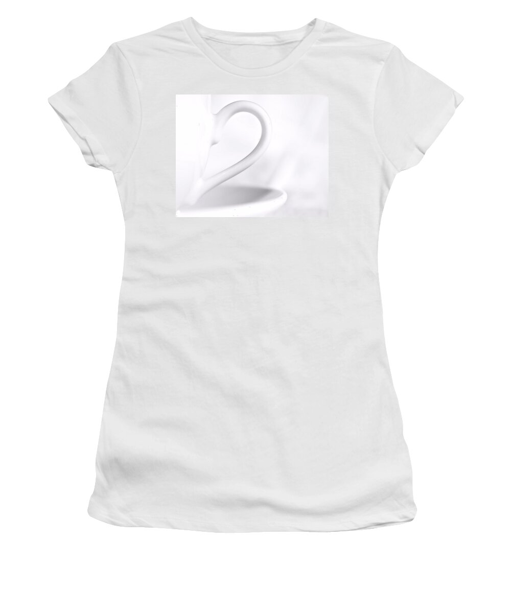 Cup Women's T-Shirt featuring the photograph White Cup and Saucer by Josephine Buschman